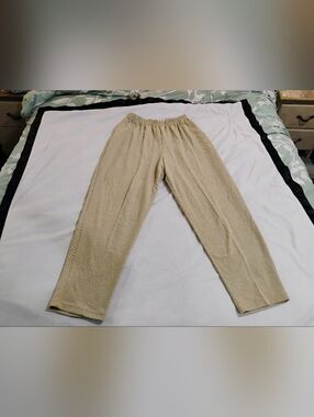 Agenda Neutral Beige Straight-Leg Pull-On Pants